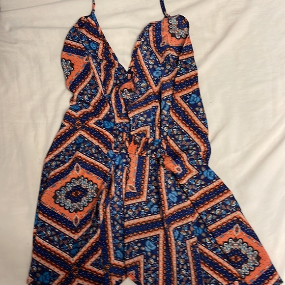 Charlotte Russe tank top size M in china, dark navy blue and orange - Picture 2 of 2